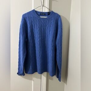 Grant Thomas 2ply 100% Cashmere Blue Cable Sweater